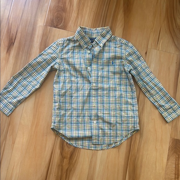 Ralph Lauren Blue Label Blue and Yellow Button Down Shirt - Picture 1 of 6